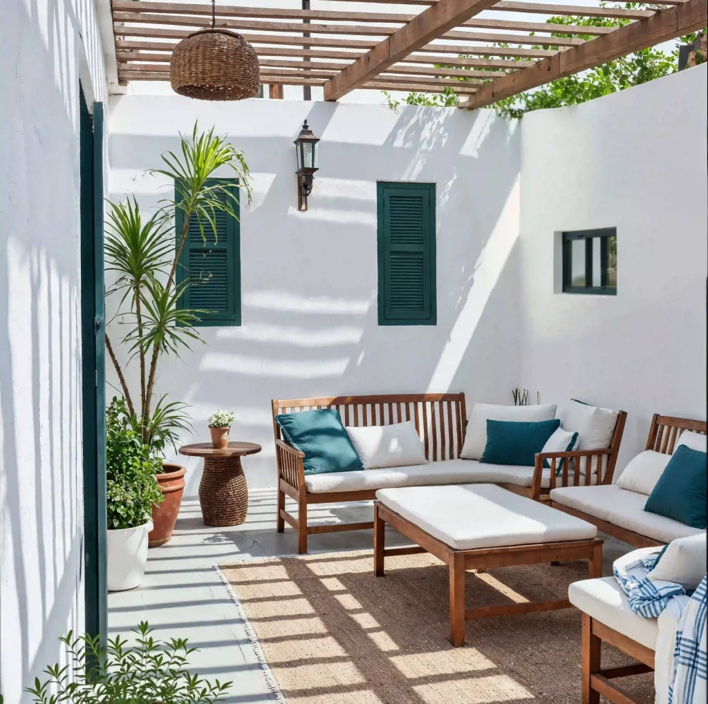 beautiful santorini garden